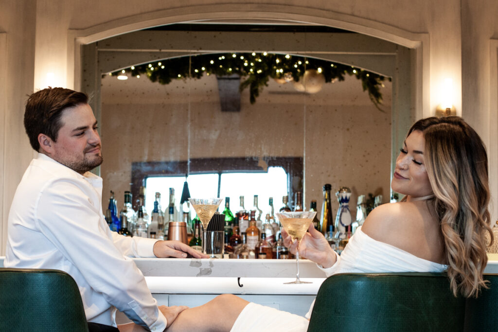 stunning engagement photo session of a young couple at Hamilton Pool Preserve and Hotel Vista