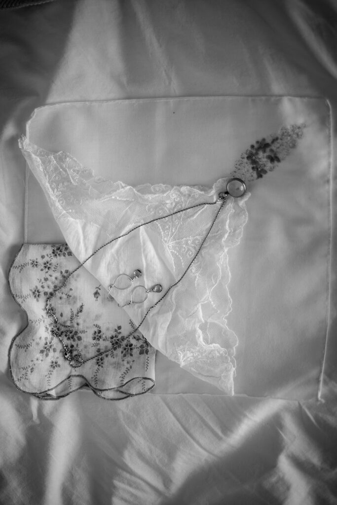 black and white wedding layflat details for Hoyt Arboretum wedding