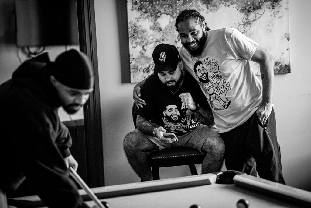 Groom and groomsmen portraits in Minnesota on the morning of the wedding.