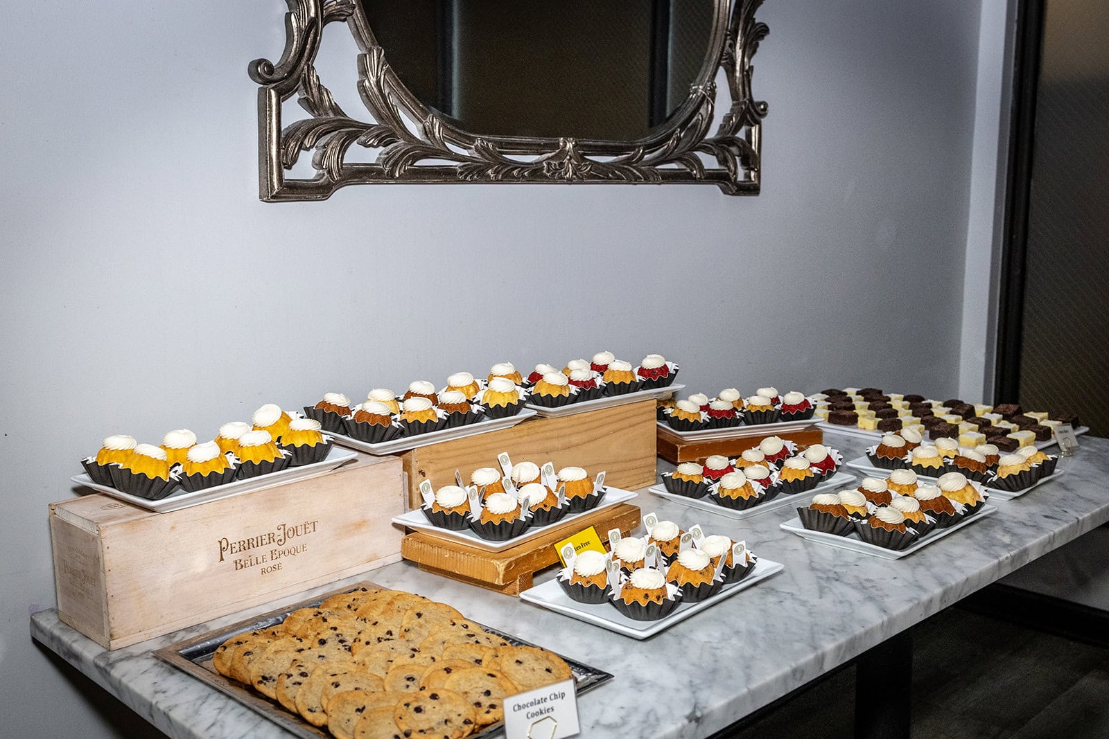 Wedding reception desserts at the Lumber Exchange Event Center.