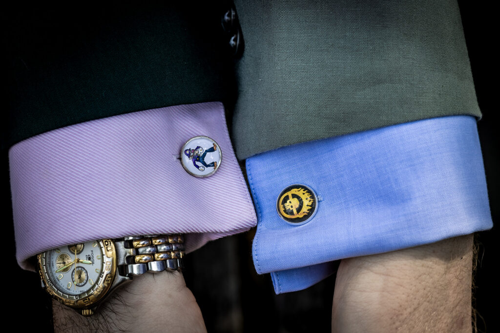 detail shot of cufflinks